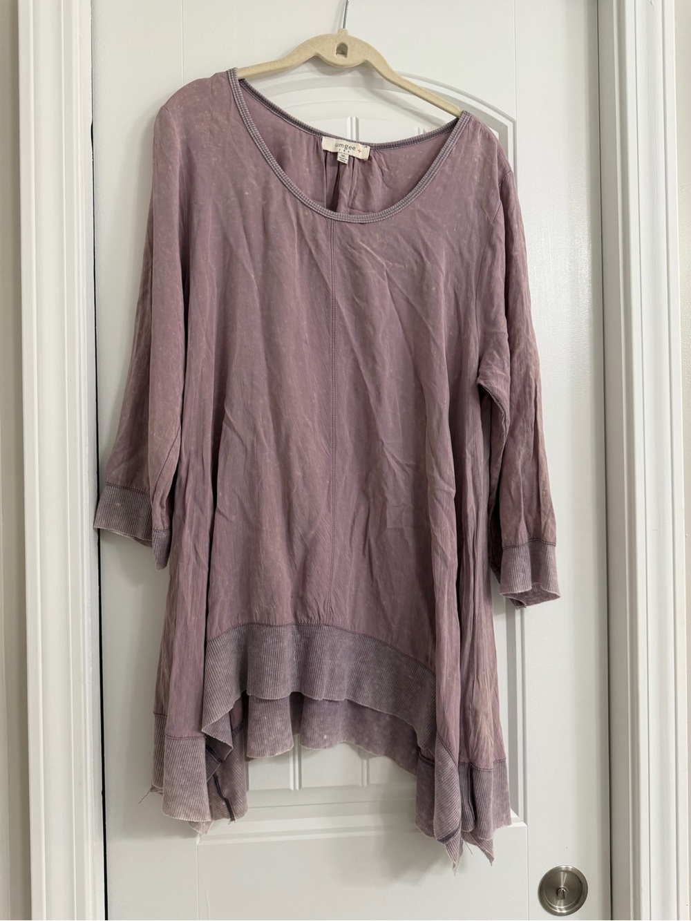 Umgee Mauve Layered Scoop-Neck Tunic